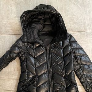 Black moncler with hood size 4